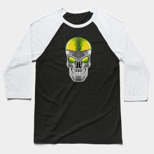 Yellow green skull with transparent background Baseball T-Shirt